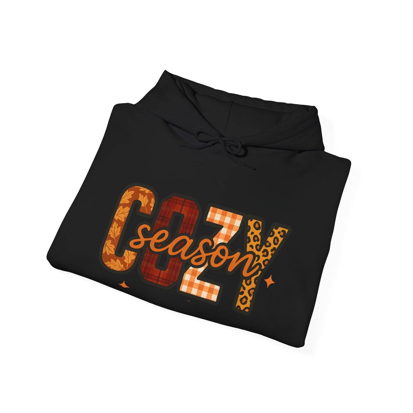 Cozy Season Hoodie Fall Sweatshirt Autumn Plaid Graphic Hoodie, Thanksgiving & Pumpkin Spice Vibes