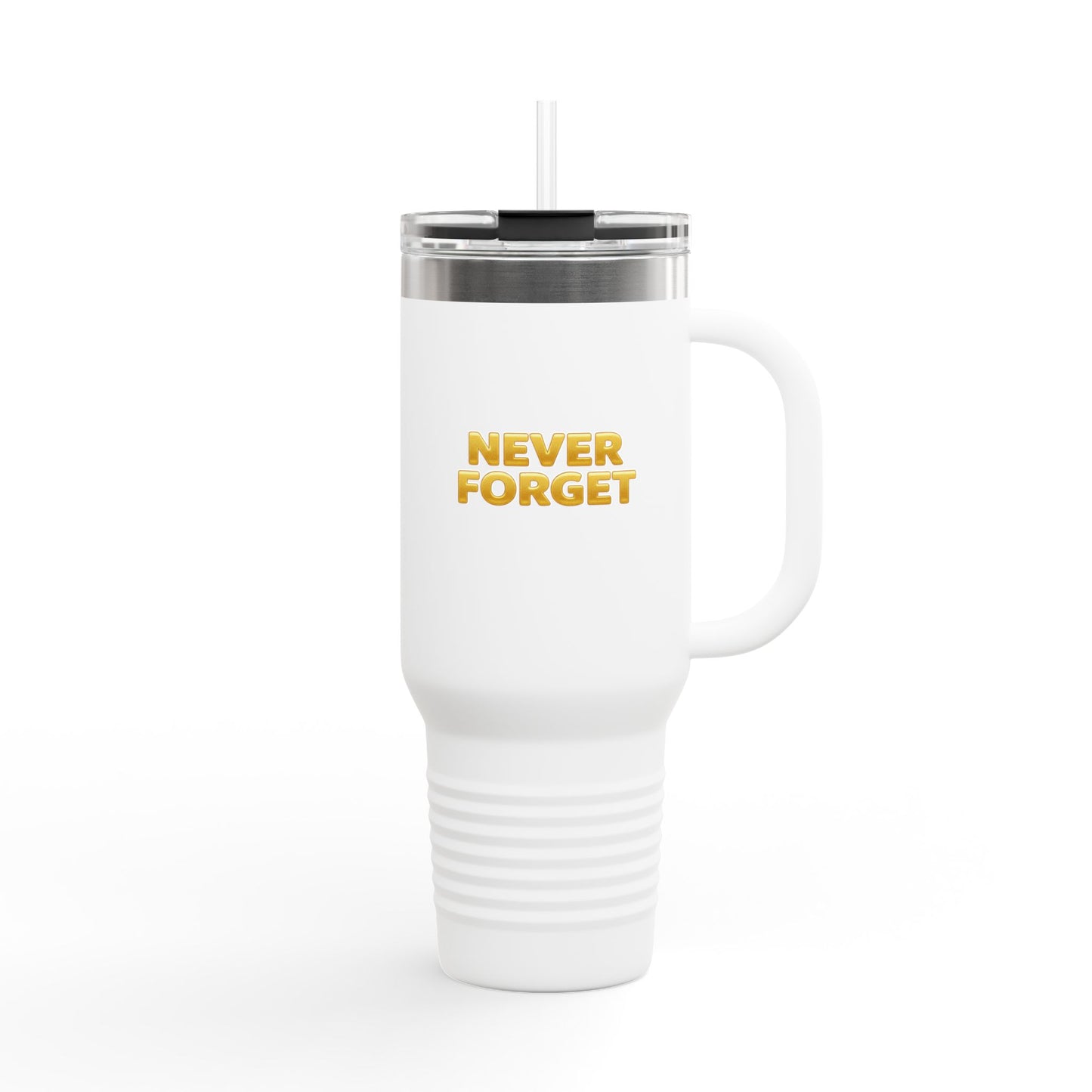 Heroes Live Forever Never Forget Tumbler with Handle Patriotic Travel Mug Veteran Gift Military Pride Cup