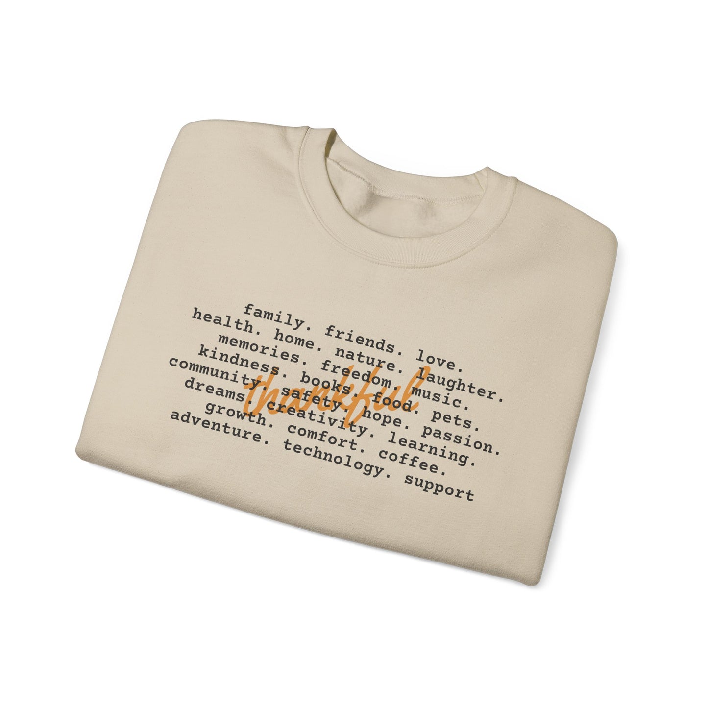 Thankful Sweatshirt Cozy Fall Apparel with a Gratitude List