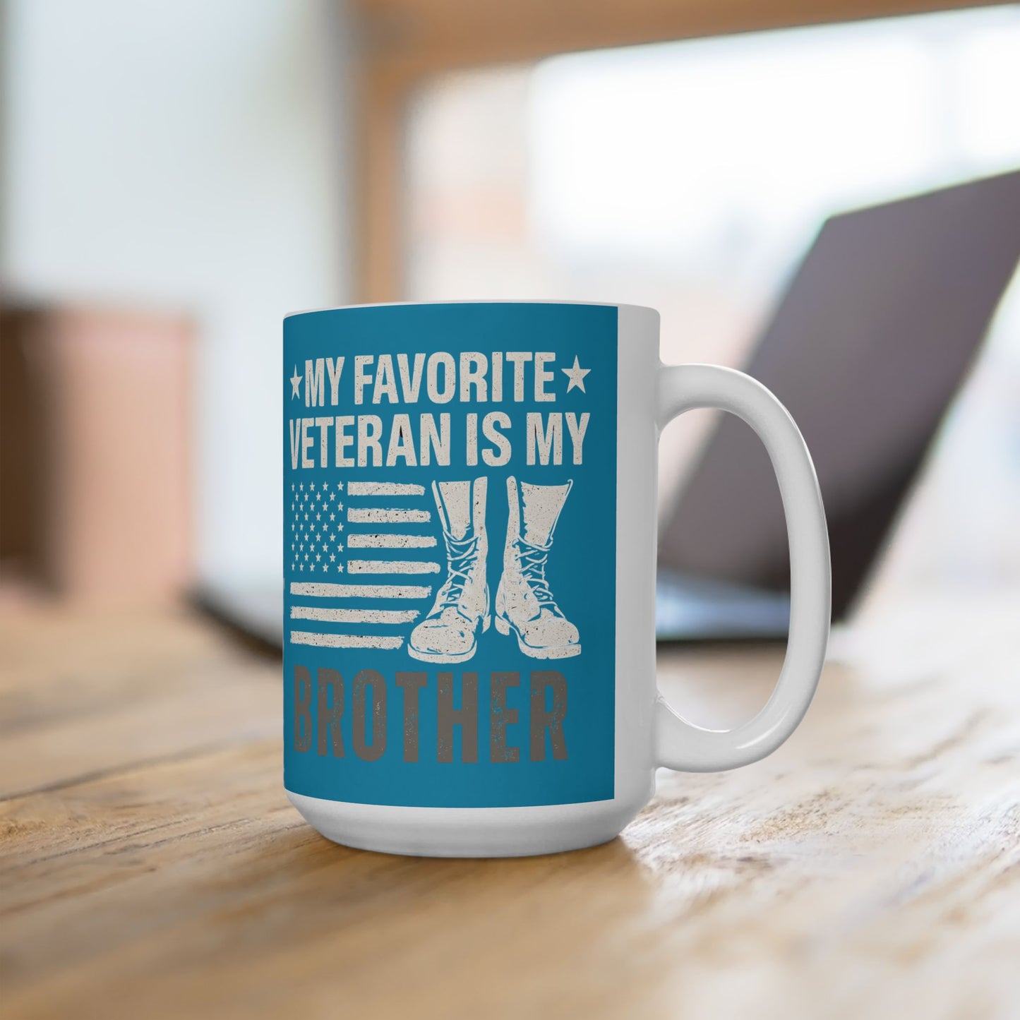 My Favorite Veteran Is My Brother Mug | Patriotic Gift for Veteran Brother | Veterans Day Gift | Military Family Coffee Cup USA