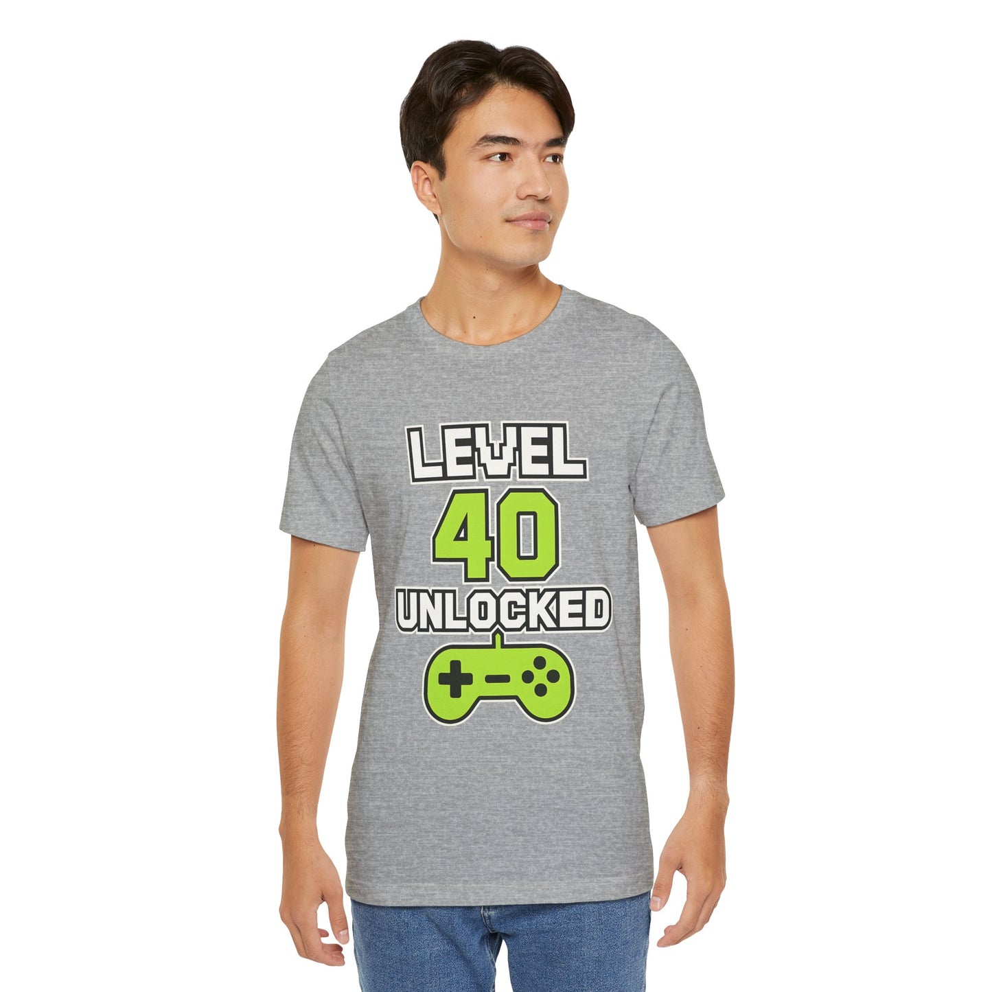 Level 40 Unlocked Shirt Funny Gamer 40th Birthday T-Shirt Retro Video Game Controller Gift for Men and Women
