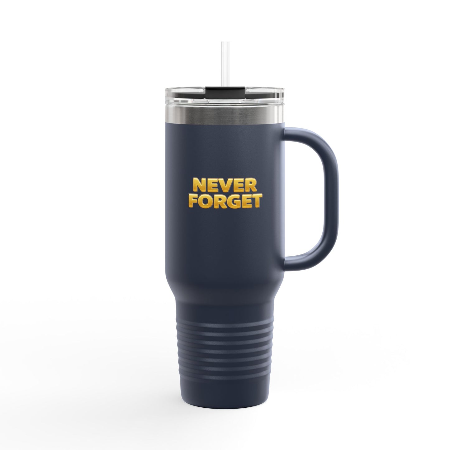 Heroes Live Forever Never Forget Tumbler with Handle Patriotic Travel Mug Veteran Gift Military Pride Cup
