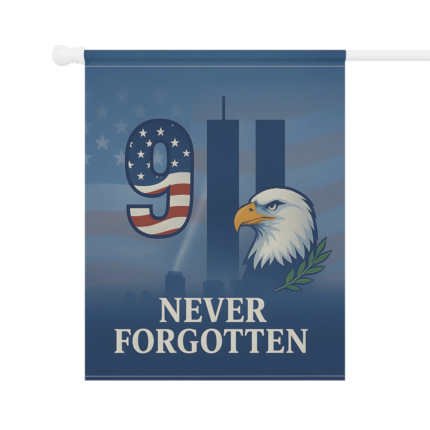 9/11 Memorial Garden Flag | Never Forget September 11 Tribute | Patriotic Outdoor Banner | American Remembrance Flag (2 Sizes)