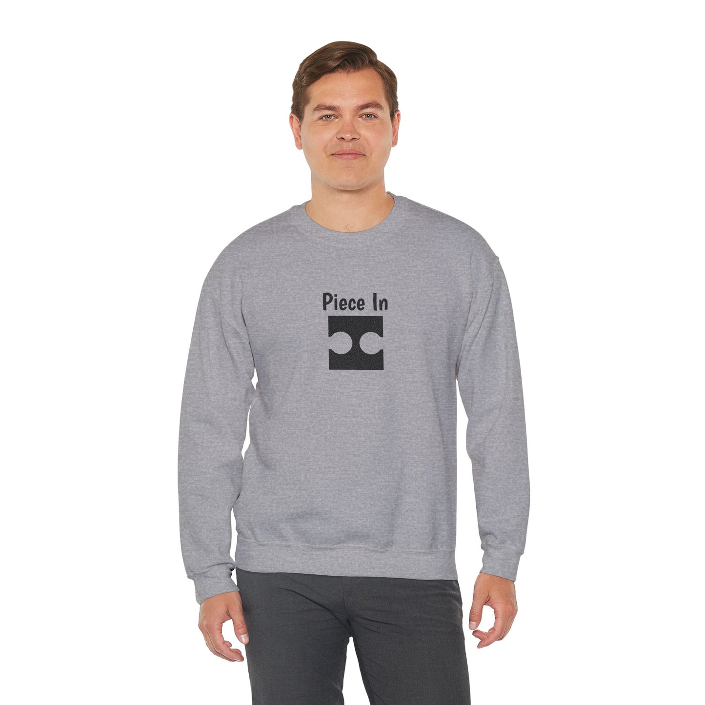 Piece In Embroidered Sweatshirt | Couples Puzzle Crewneck | Matching His & Hers Anniversary Gift | Cozy Unisex Hoodie