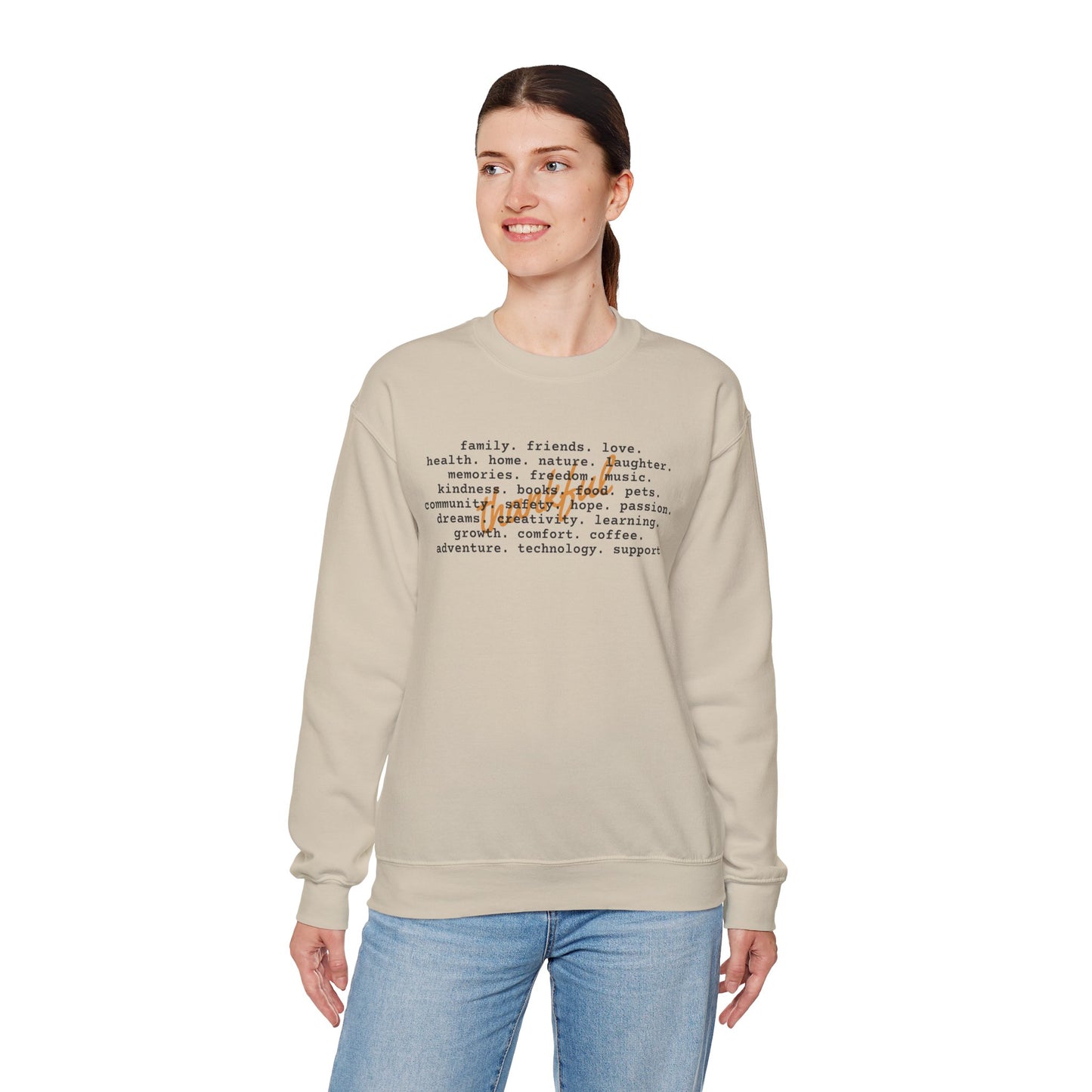 Thankful Sweatshirt Cozy Fall Apparel with a Gratitude List