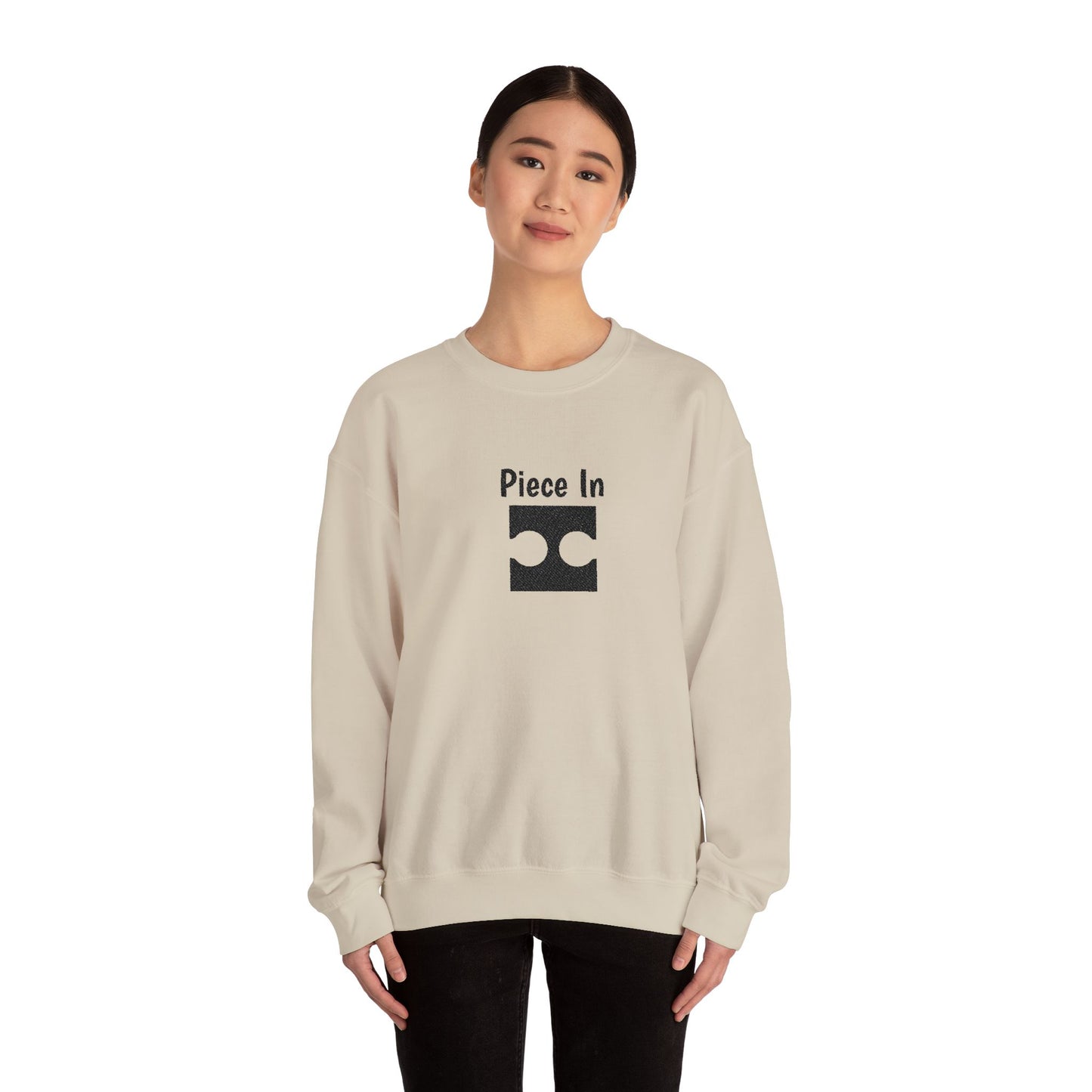 Piece In Embroidered Sweatshirt | Couples Puzzle Crewneck | Matching His & Hers Anniversary Gift | Cozy Unisex Hoodie