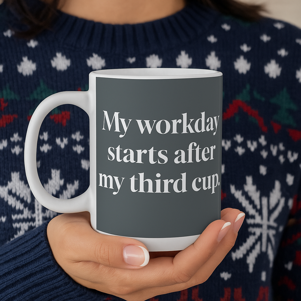 Funny Office Coffee Mug | 1 Cup 2 Cup 3 Cup Double-Sided Mug | Workday Humor Gift for Coworker | Available in 11oz & 15ozd Christ