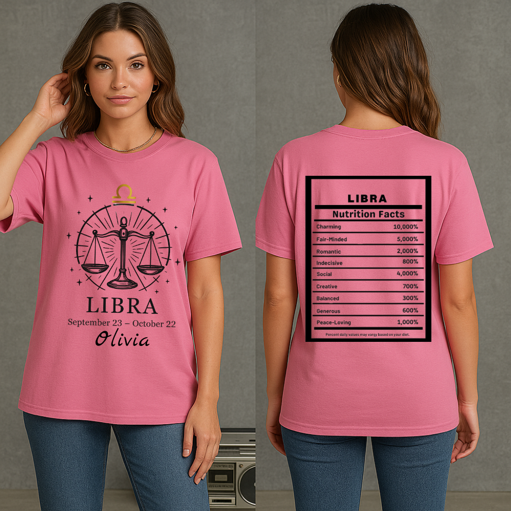 Libra Zodiac Shirt Astrology Tee for September October Birthdays Horoscope Gift Libra Graphic Tee in 9 Colors