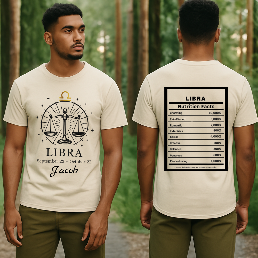 Libra Zodiac Shirt Astrology Tee for September October Birthdays Horoscope Gift Libra Graphic Tee in 9 Colors