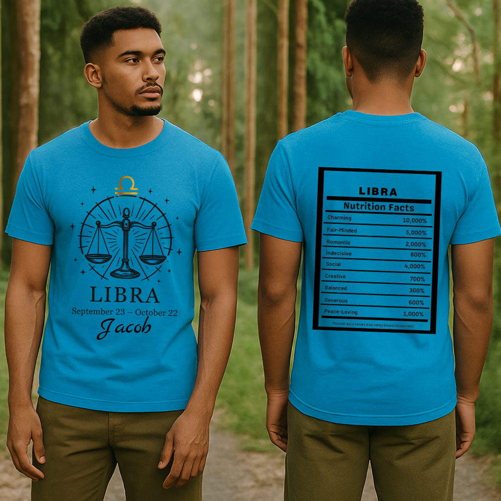 Libra Zodiac Shirt Astrology Tee for September October Birthdays Horoscope Gift Libra Graphic Tee in 9 Colors