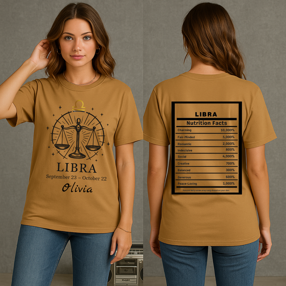 Libra Zodiac Shirt Astrology Tee for September October Birthdays Horoscope Gift Libra Graphic Tee in 9 Colors