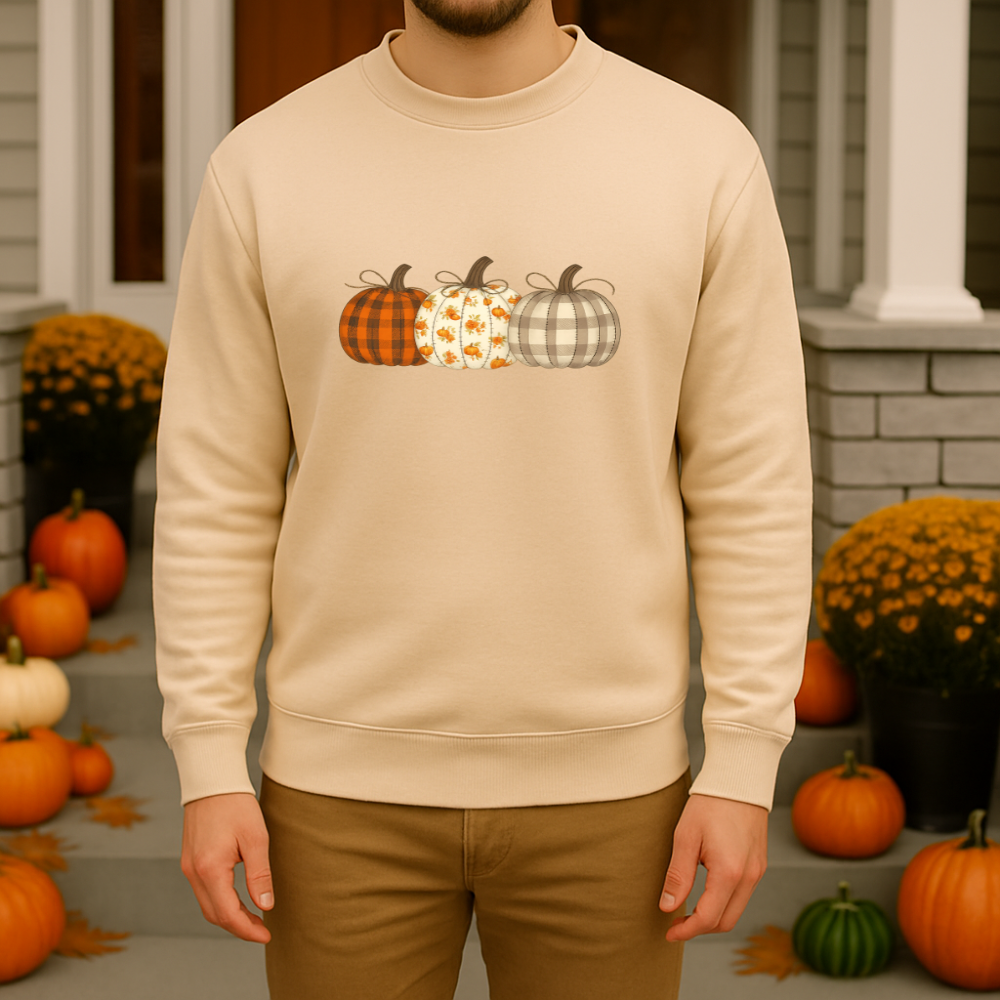 Rustic Pumpkin Patch Sweatshirt Cozy Fall Comfort Colors Crewneck Autumn Plaid & Floral Pumpkins Thanksgiving Outfit