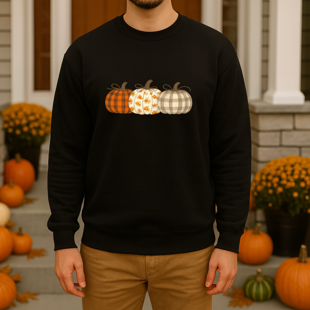Rustic Pumpkin Patch Sweatshirt Cozy Fall Comfort Colors Crewneck Autumn Plaid & Floral Pumpkins Thanksgiving Outfit