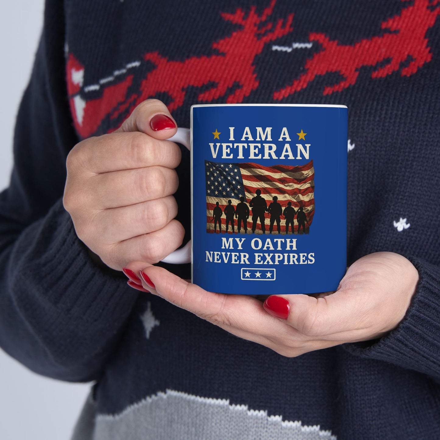 Veteran Coffee Mug | My Oath Never Expires | Patriotic Gift for Veterans | Military Appreciation Cup | 11 oz / 15 oz Ceramic Mug