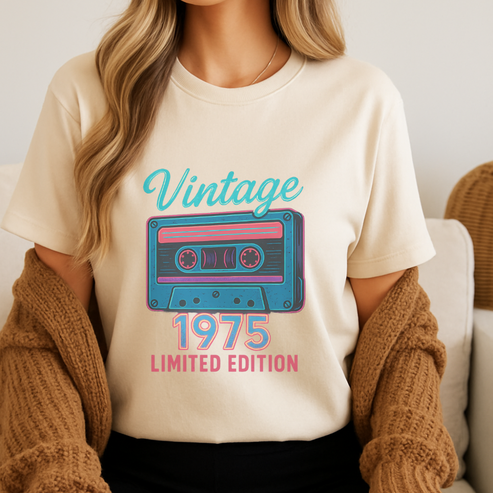 Vintage 1975 Cassette Shirt Limited Edition 50th Birthday TShirt Funny Retro Music Tee for Men & Women
