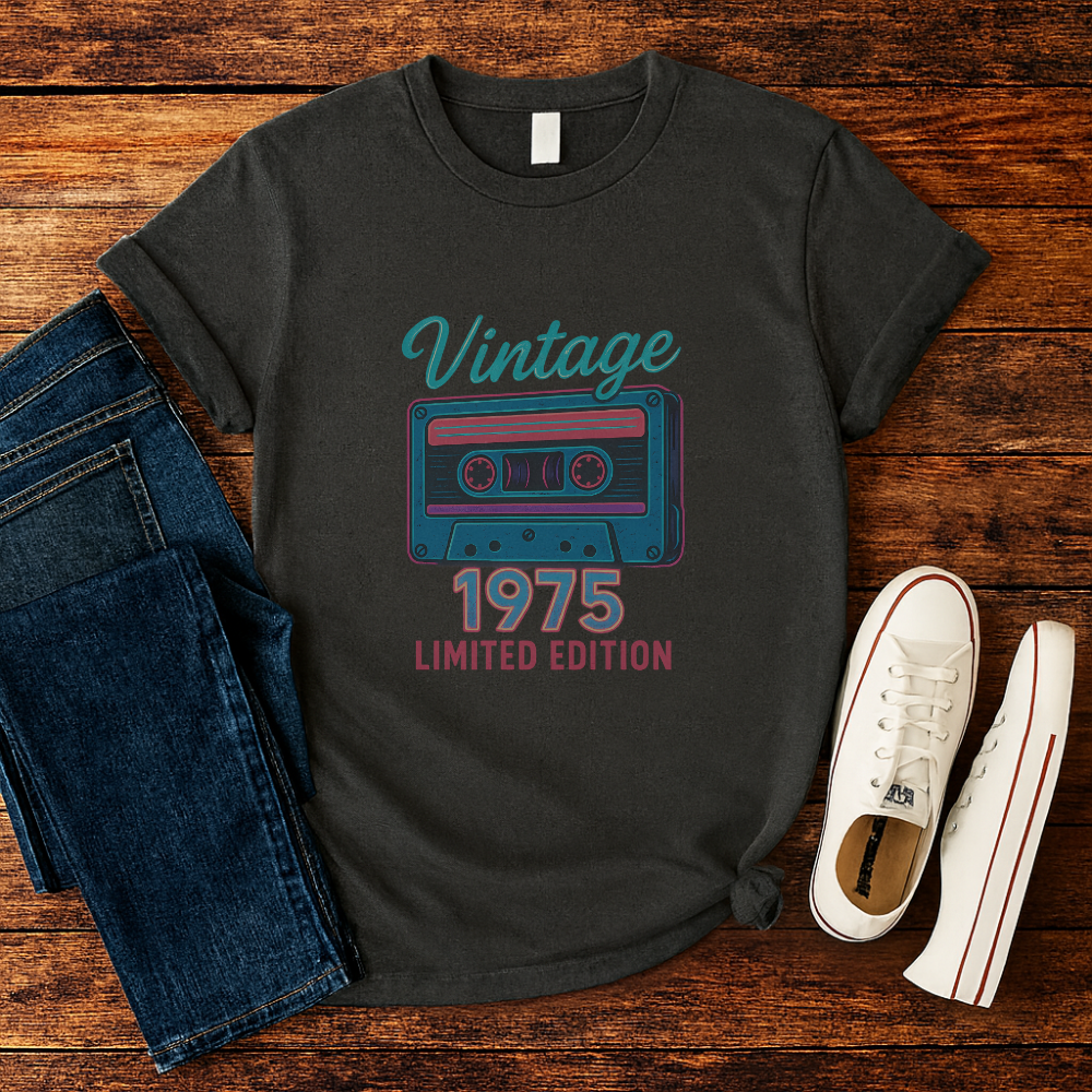Vintage 1975 Cassette Shirt Limited Edition 50th Birthday TShirt Funny Retro Music Tee for Men & Women