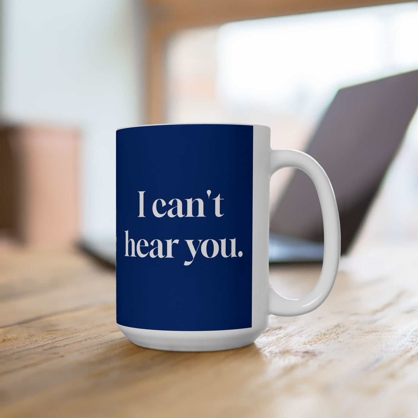 Funny Youre Still on Mute and I Cant Hear You Office Mug | Work-from-Home Gift | Blue & White Ceramic Coffee Cup