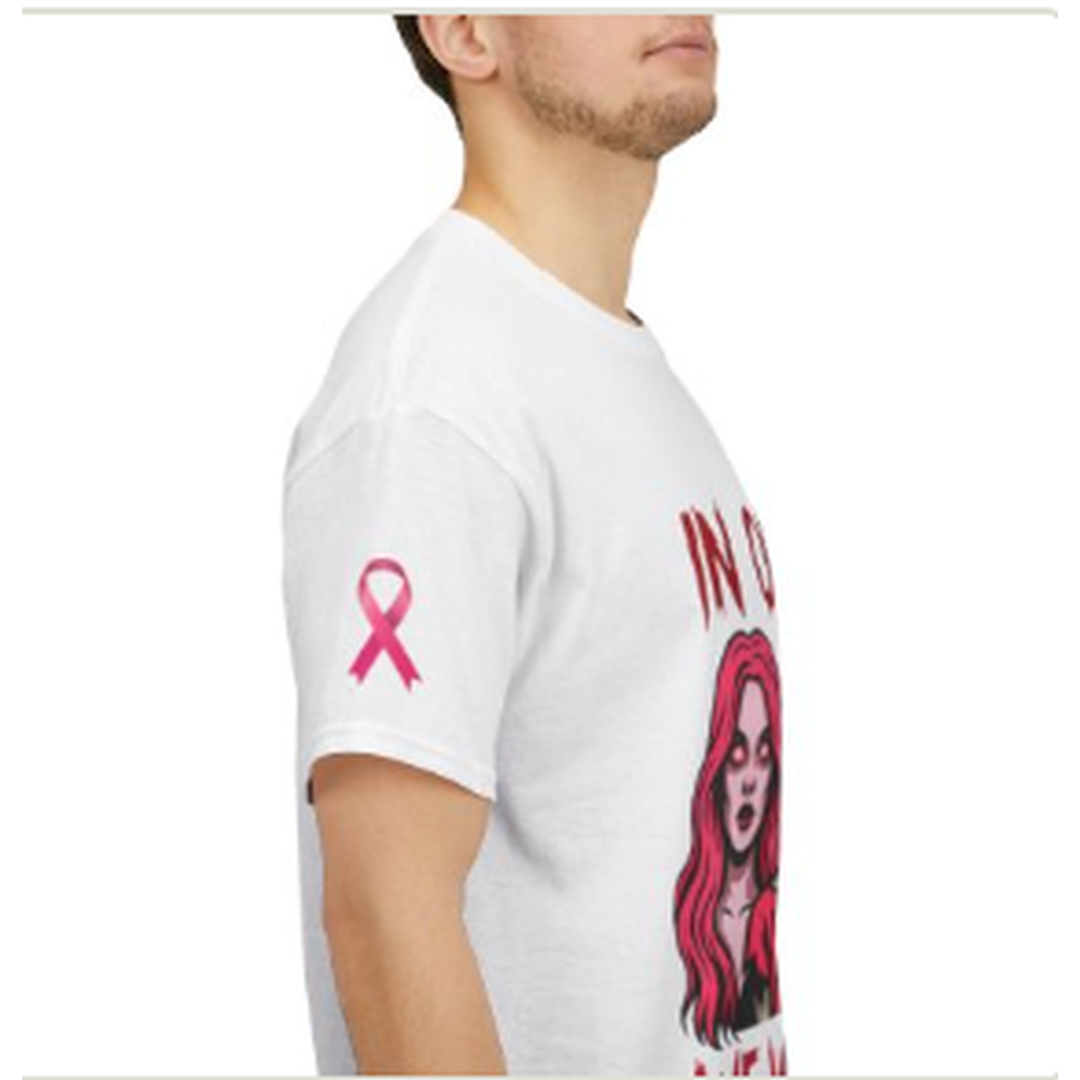In October We Wear Pink Shirt, Halloween Pink Ribbon Tee, Breast Cancer Awareness Graphic Tee