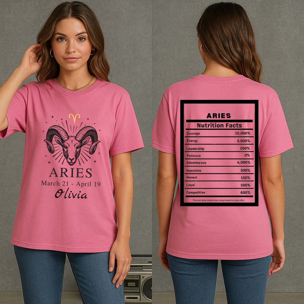 Aries Ram Illustration T-Shirt | Zodiac March 21 to April 19