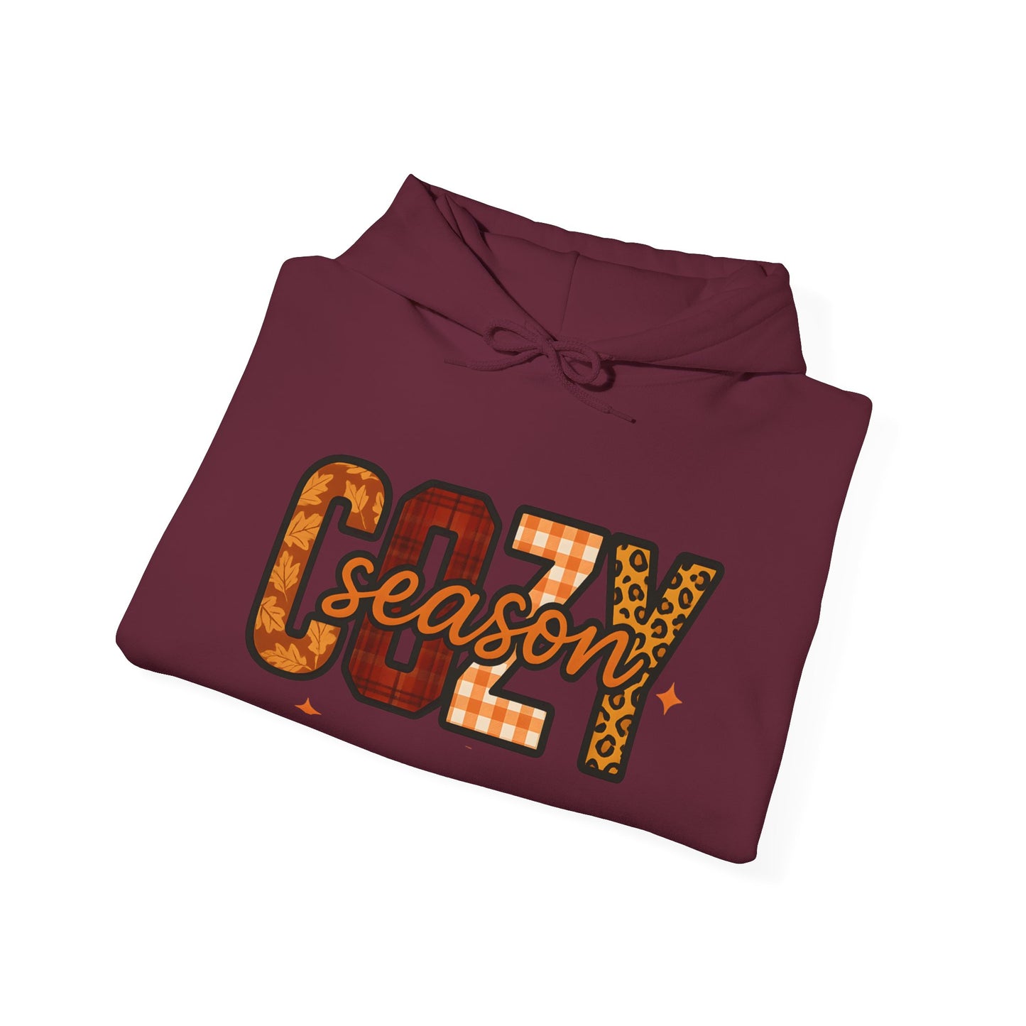 Cozy Season Hoodie Fall Sweatshirt Autumn Plaid Graphic Hoodie, Thanksgiving & Pumpkin Spice Vibes