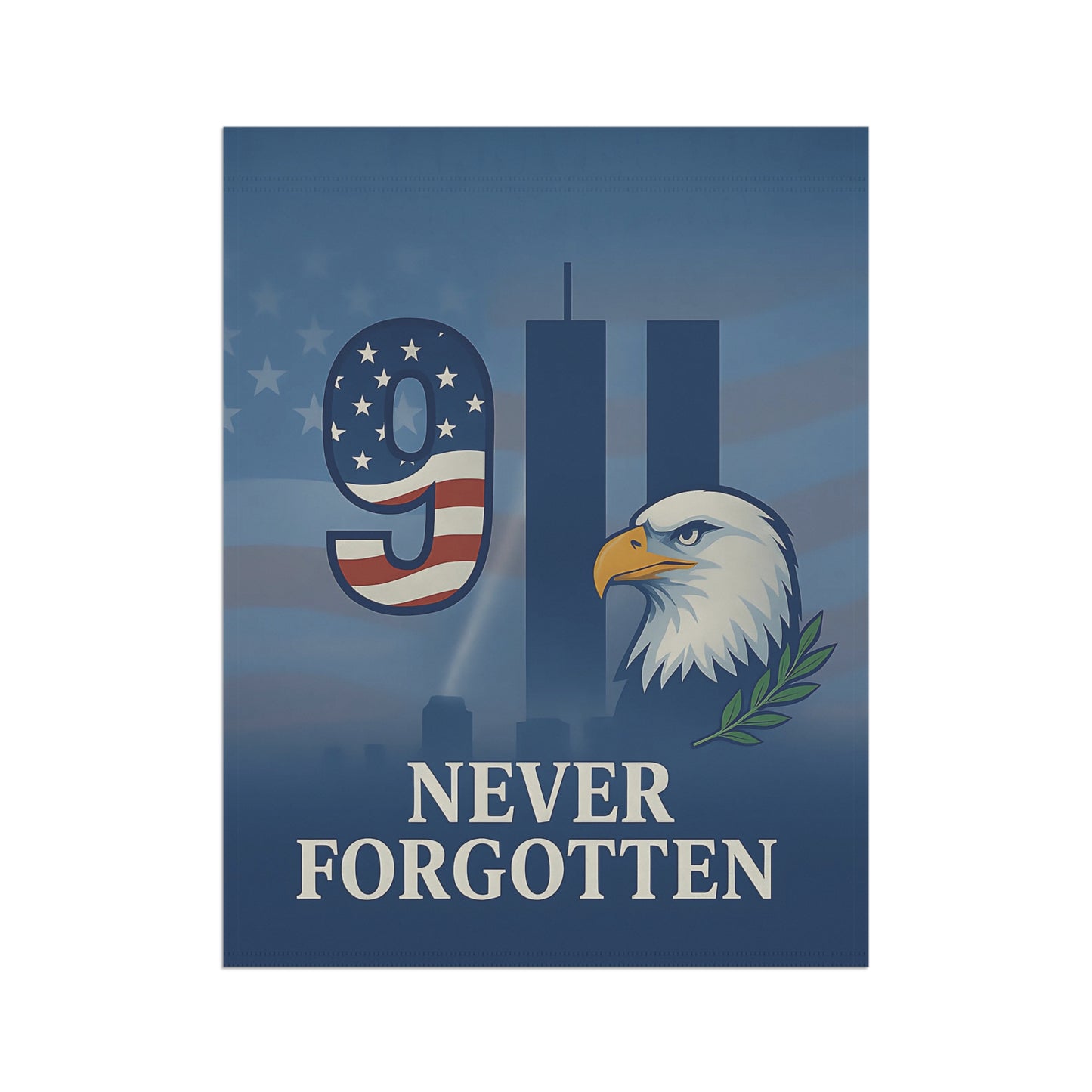 9/11 Memorial Garden Flag | Never Forget September 11 Tribute | Patriotic Outdoor Banner | American Remembrance Flag (2 Sizes)