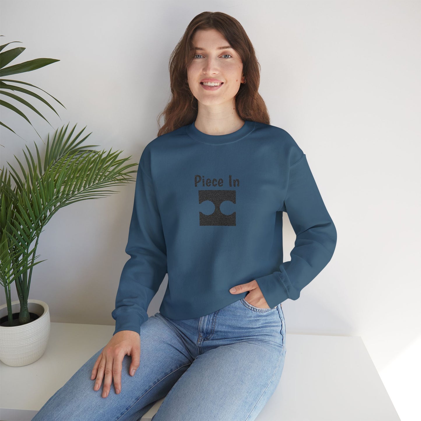 Piece In Embroidered Sweatshirt | Couples Puzzle Crewneck | Matching His & Hers Anniversary Gift | Cozy Unisex Hoodie