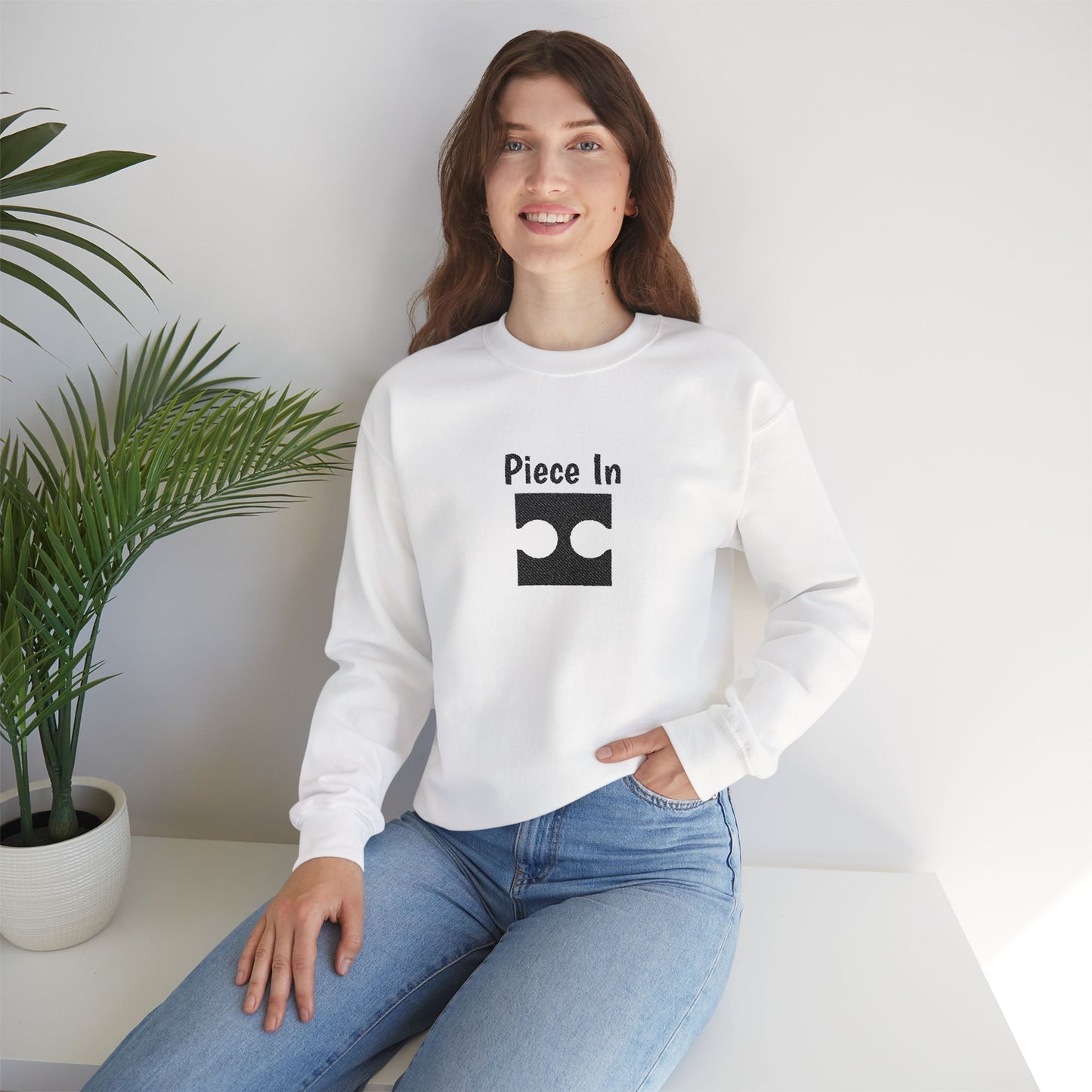Piece In Embroidered Sweatshirt | Couples Puzzle Crewneck | Matching His & Hers Anniversary Gift | Cozy Unisex Hoodie