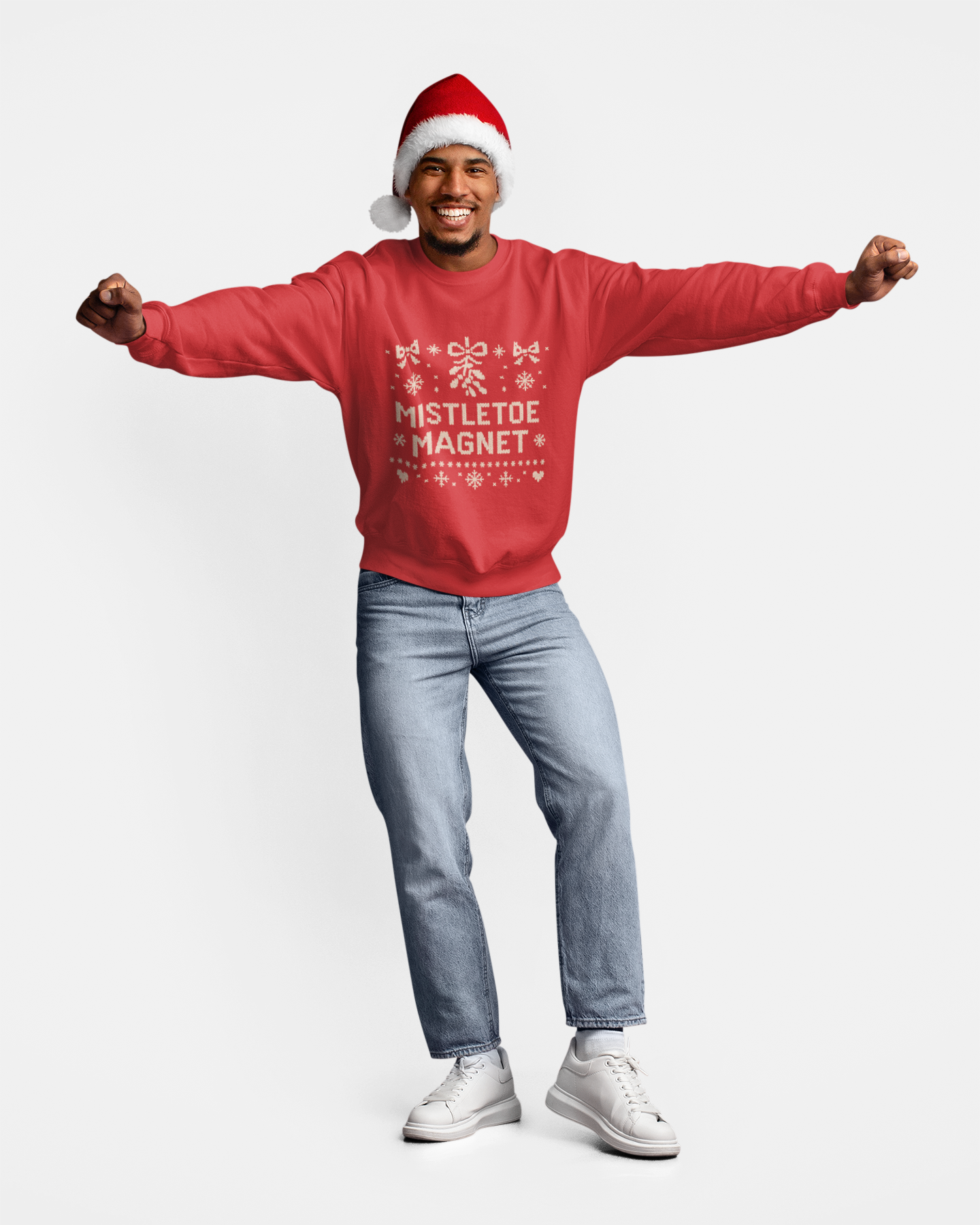 Mistletoe Magnet Christmas Sweatshirt | Funny Holiday Sweater | Cozy Green Unisex Crewneck | Perfect Christmas Gift