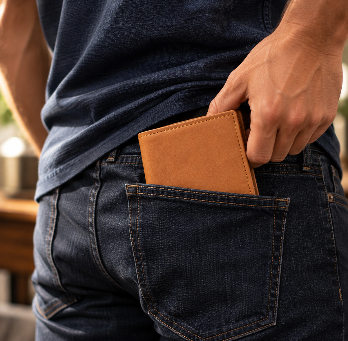 To My Grandson Engraved Leather Wallet, Meaningful Gift From Grandpa