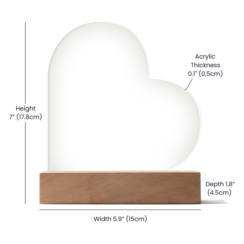 To My Beautiful Wife – Heart-Shaped Color-Changing LED Acrylic Plaque | Romantic Anniversary or Birthday Gift from Husband