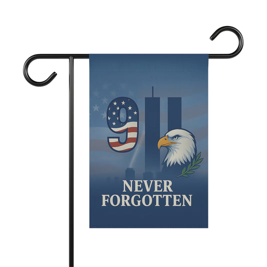 9/11 Memorial Garden Flag | Never Forget September 11 Tribute | Patriotic Outdoor Banner | American Remembrance Flag (2 Sizes)