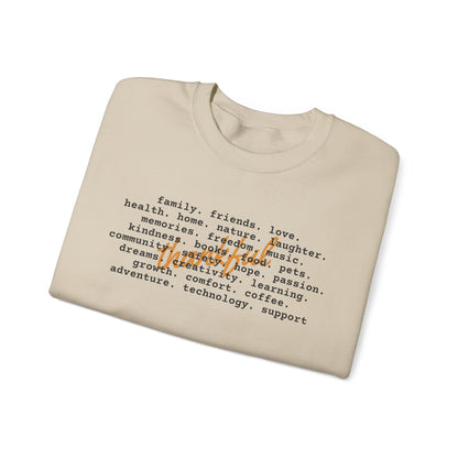 Thankful Sweatshirt Cozy Fall Apparel with a Gratitude List