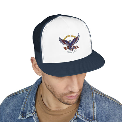 Veterans Trucker Hat Patriotic Eagle and Flag Cap Honor Our Heroes Thank a Vet Military Pride Gift for Veterans Day Memorial Day