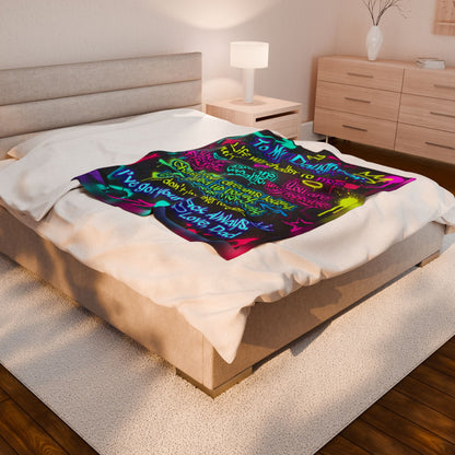 Emotional Dad To Daughter Gift Empowerment Neon Graffiti Blanket