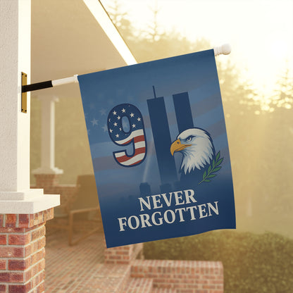 9/11 Memorial Garden Flag | Never Forget September 11 Tribute | Patriotic Outdoor Banner | American Remembrance Flag (2 Sizes)