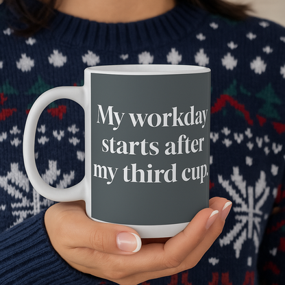 Funny Office Coffee Mug | 1 Cup 2 Cup 3 Cup Double-Sided Mug | Workday Humor Gift for Coworker | Available in 11oz & 15ozd Christ