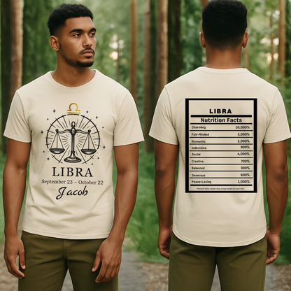Libra Zodiac Shirt Astrology Tee for September October Birthdays Horoscope Gift Libra Graphic Tee in 9 Colors