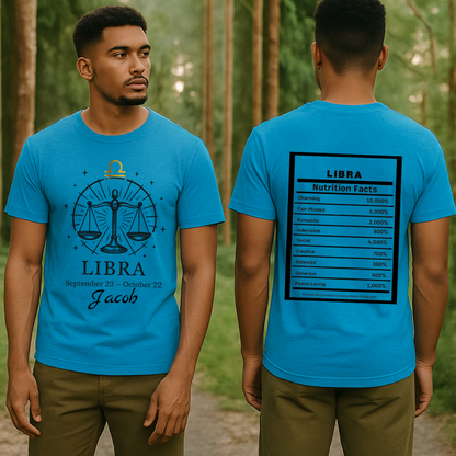 Libra Zodiac Shirt Astrology Tee for September October Birthdays Horoscope Gift Libra Graphic Tee in 9 Colors