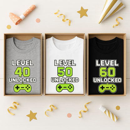 Level 50 Unlocked Shirt Gamer 50th Birthday T-Shirt Funny Retro Video Game Gift for Men and Women