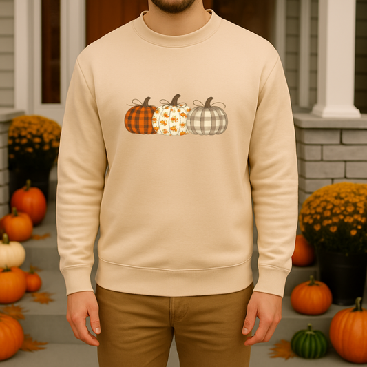 Rustic Pumpkin Patch Sweatshirt Cozy Fall Comfort Colors Crewneck Autumn Plaid & Floral Pumpkins Thanksgiving Outfit