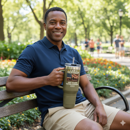 Veteran Gift | My Oath Never Expires Tumbler | Military Appreciation Mug | Patriotic Cup for Veterans | Army Navy Air Force Marines