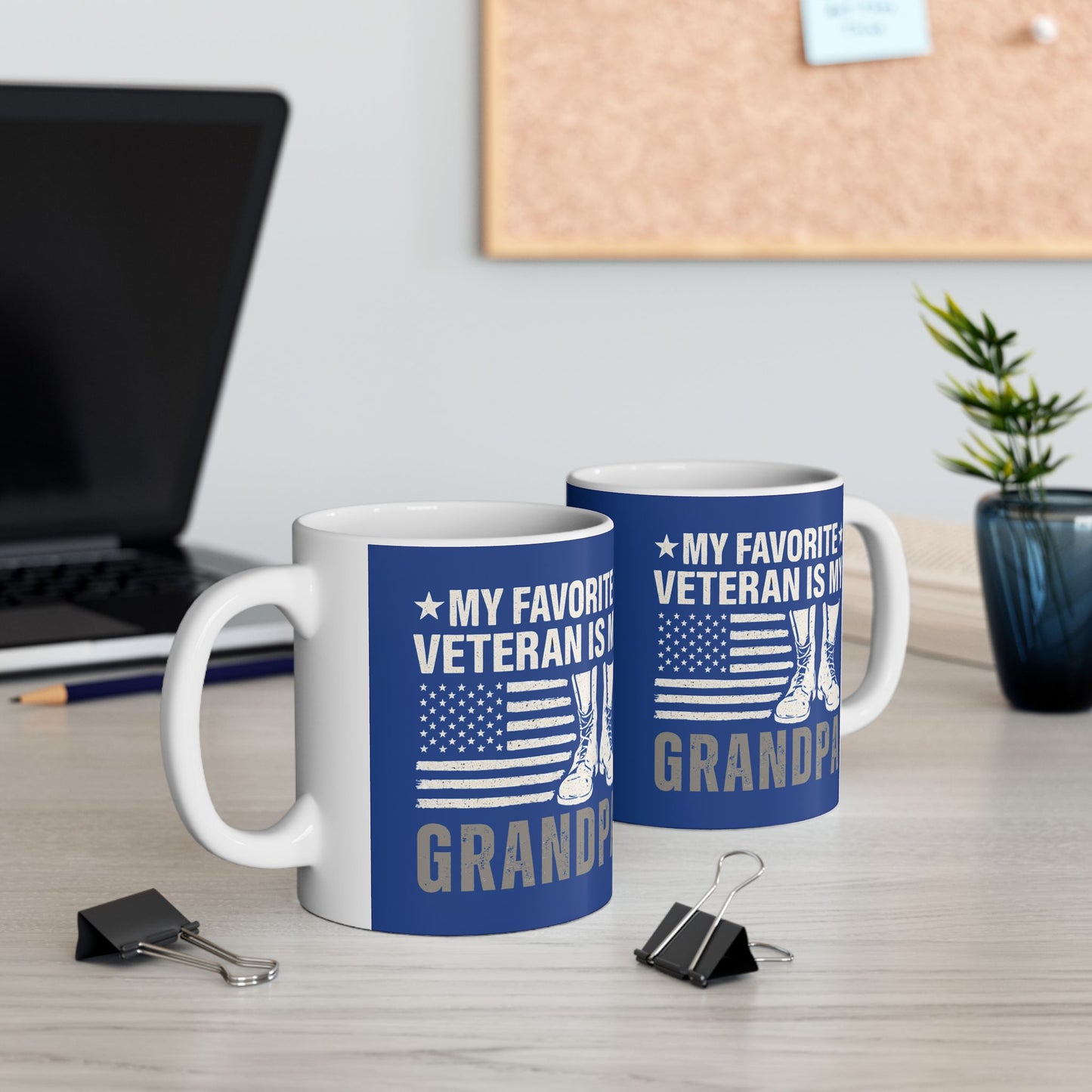 My Favorite Veteran is My Grandpa Ceramic Mug - Gift for Grandpa, Military Tribute, Father's Day Coffee Cup, Veteran Appreciation, [...]