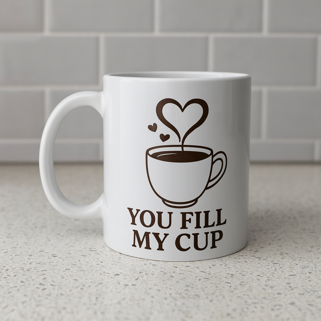 You Fill My Cup 11oz or 15oz Mug Romantic Coffee Mug Gift for Wife