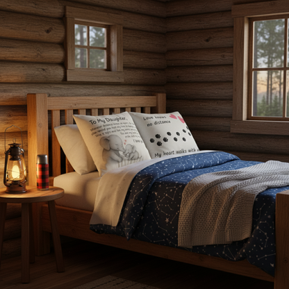 Love Knows No Distance Pillow Heartfelt Gift for Daughter