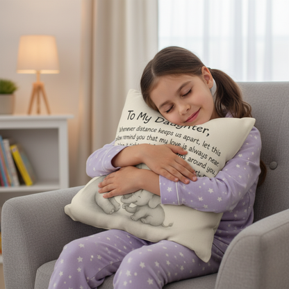 Love Knows No Distance Pillow Heartfelt Gift for Daughter