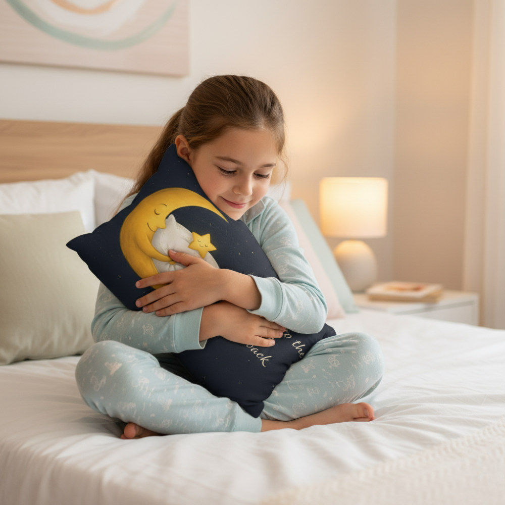 To My Precious Daughter Pillow Sentimental Gift from Dad, Double-Sided Moon & Star Lumbar Pillow