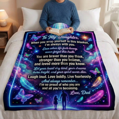 Heartfelt Dad Gift Blanket Encouraging Daughter’s Strength Daily