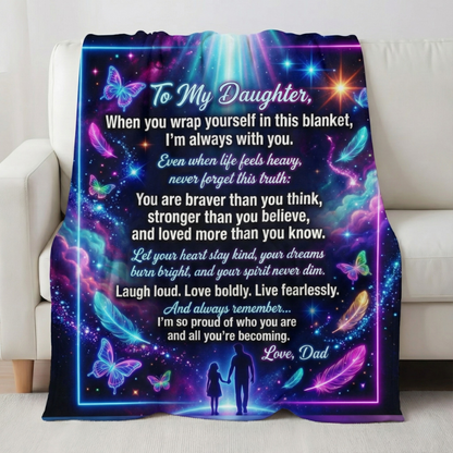 Heartfelt Dad Gift Blanket Encouraging Daughter’s Strength Daily