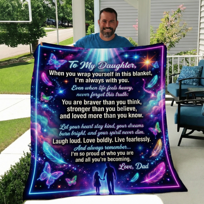 Heartfelt Dad Gift Blanket Encouraging Daughter’s Strength Daily