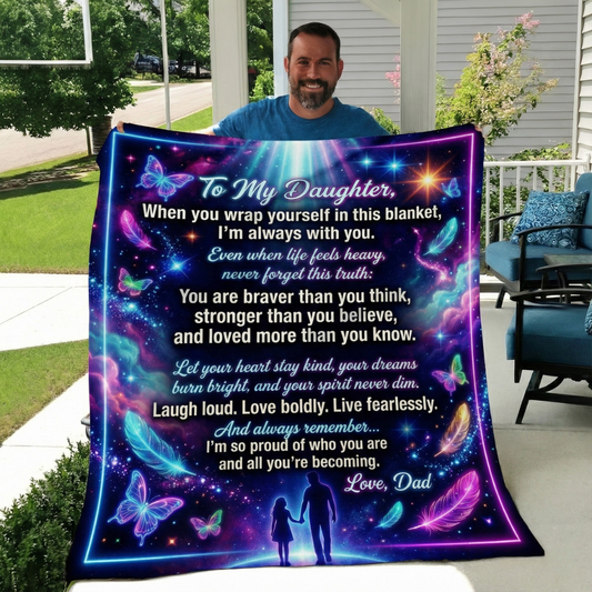 Heartfelt Dad Gift Blanket Encouraging Daughter’s Strength Daily